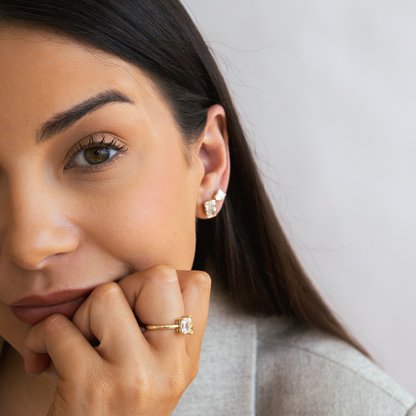 Monique Bezel Stud Earrings