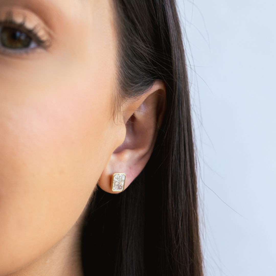 Monique Bezel Stud Earrings